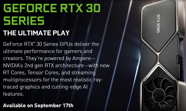 Nvidia Stock Levels Up On New Geforce Rtx 30 Series Gpus