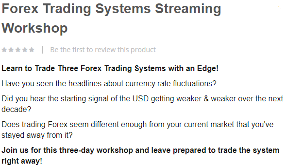 Forex Trading Systems Streaming Workshop