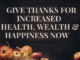 Thanksgiving Wealth Health Happiness